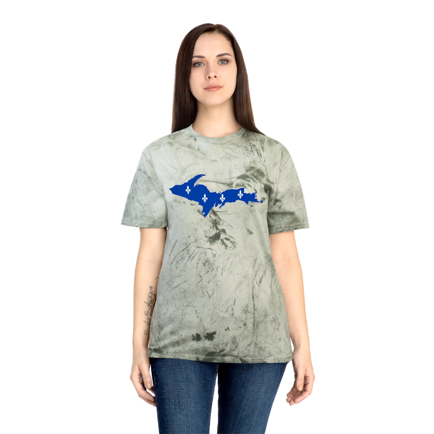 Michigan Upper Peninsula T-Shirt (w/ UP Quebec Flag Outline) | Unisex Color Blast