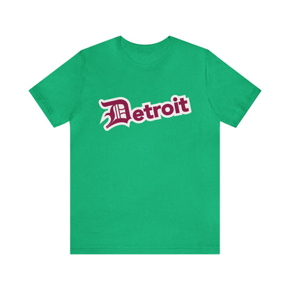 'Detroit' T-Shirt (Ruby Red w/ Old English 'D') | Unisex Standard