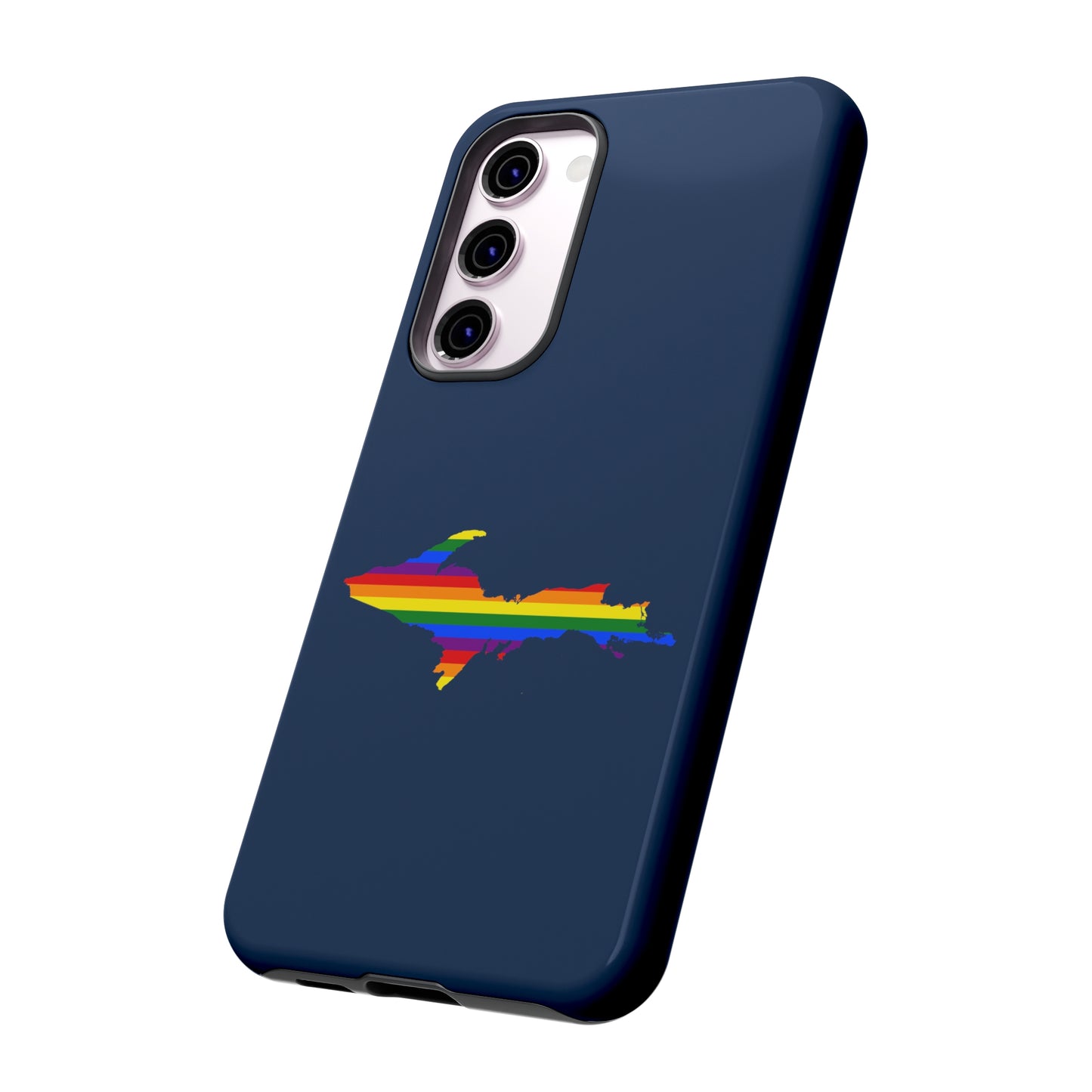 Michigan Upper Peninsula Tough Phone Case (Navy w/ UP Pride Flag Outline) | Samsung & Pixel Android