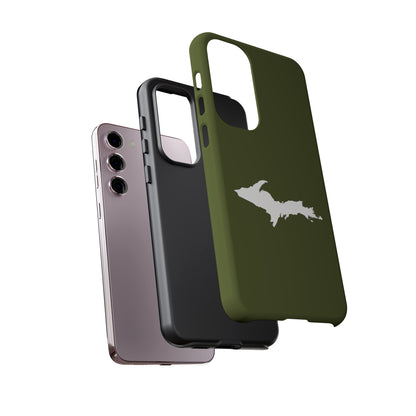 Michigan Upper Peninsula Tough Phone Case (Army Green w/ UP Outline) | Samsung & Pixel Android