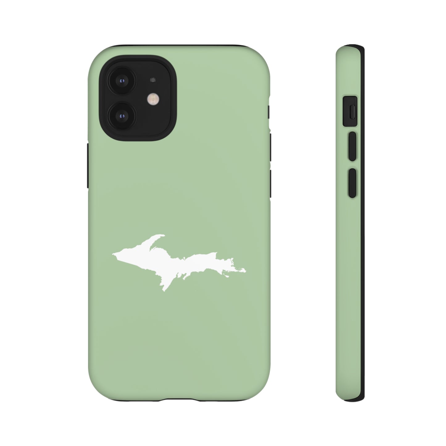 Michigan Upper Peninsula Tough Phone Case (Green Tea Color w/ UP Outline) | Apple iPhone