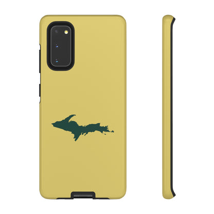 Michigan Upper Peninsula Tough Phone Case (Plum Yellow w/ Green UP Outline) | Samsung & Pixel Android