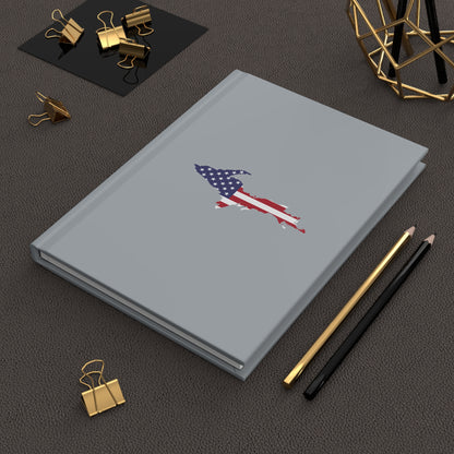 Michigan Upper Peninsula Hardcover Journal (w/ UP USA Flag) | Ruled - Silver