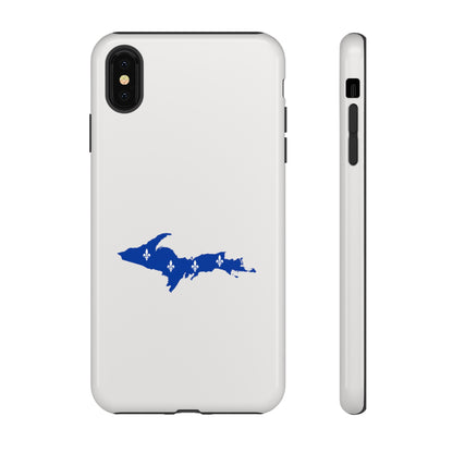 Michigan Upper Peninsula Tough Phone Case (Birch Bark White w/ UP Quebec Flag Outline) | Apple iPhone