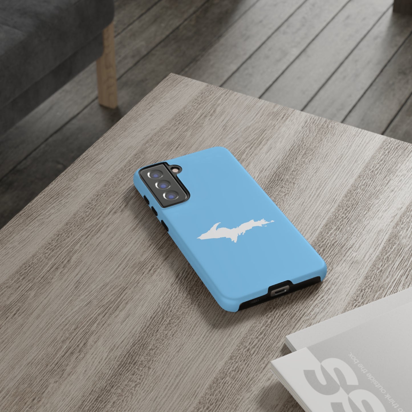 Michigan Upper Peninsula Tough Phone Case (DTW Blue w/ UP Outline) | Samsung & Pixel Android