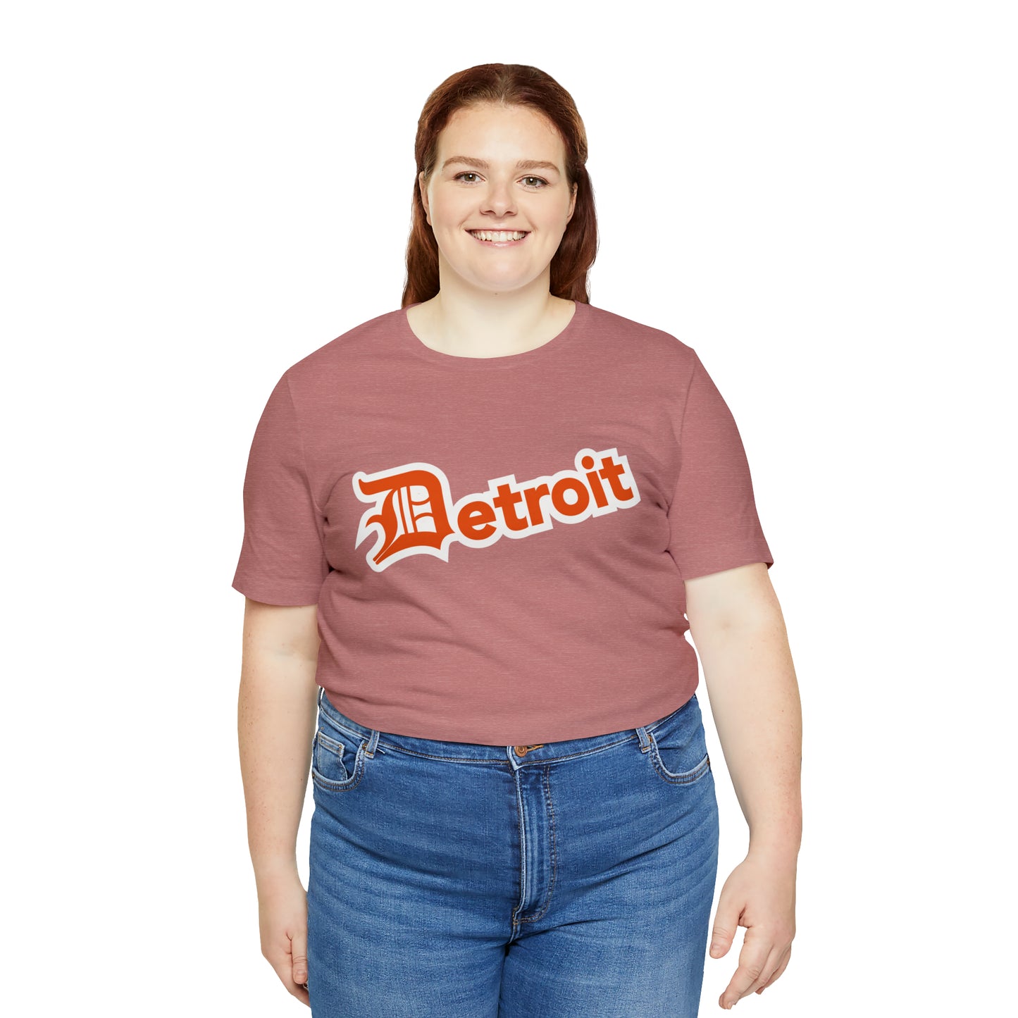 'Detroit' T-Shirt (Maple Leaf Orange w/ Old English 'D') | Unisex Standard