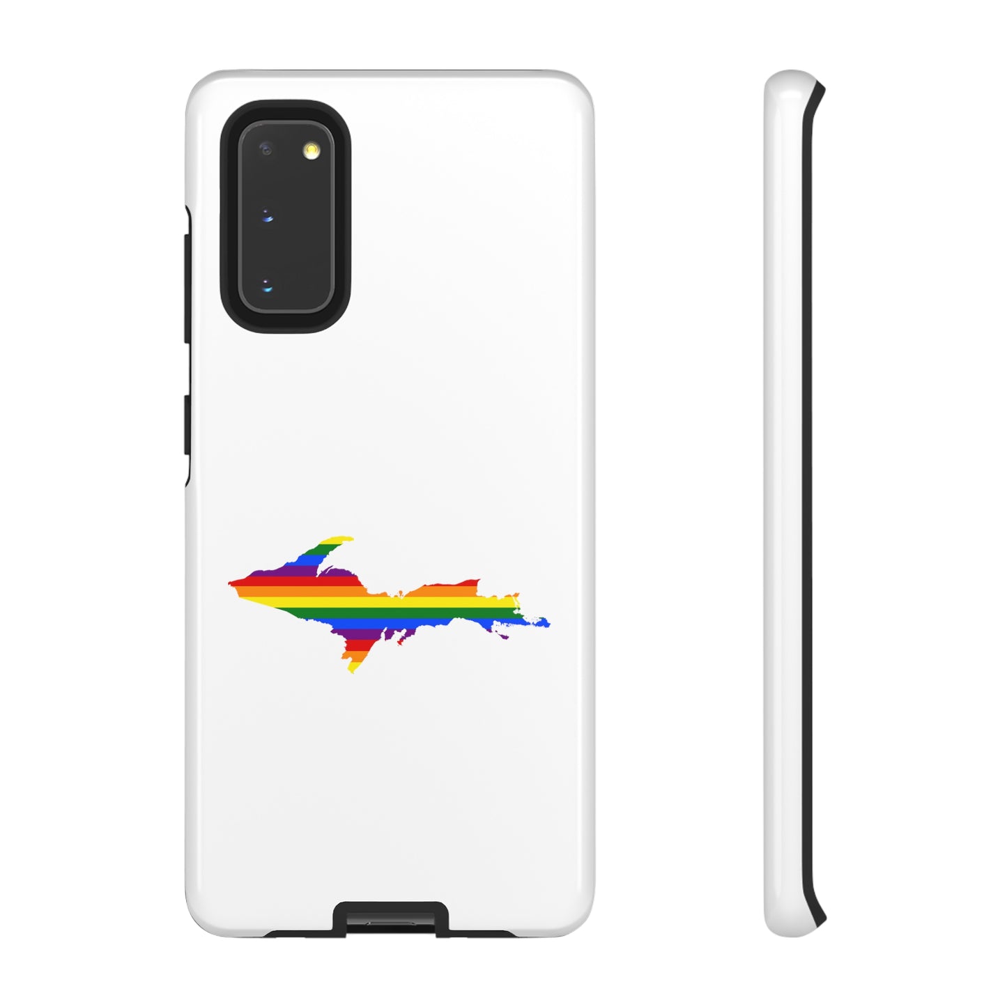 Michigan Upper Peninsula Tough Phone Case (w/ UP Pride Flag Outline) | Samsung & Pixel Android