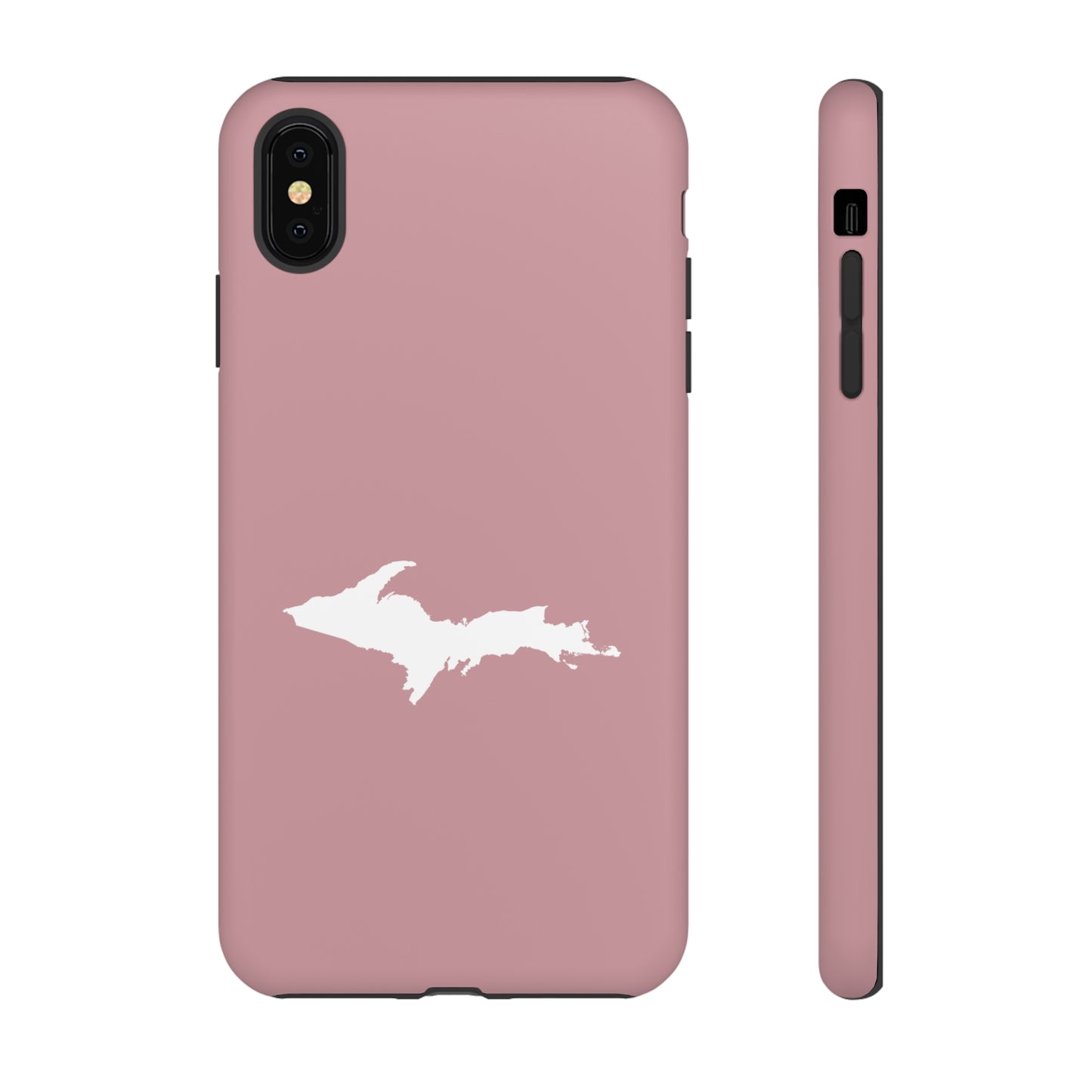 Michigan Upper Peninsula Tough Phone Case (Cherry Blossom Pink w/ UP Outline) | Apple iPhone