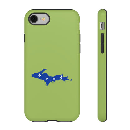 Michigan Upper Peninsula Tough Phone Case (Gooseberry Green w/ UP Quebec Flag Outline) | Apple iPhone