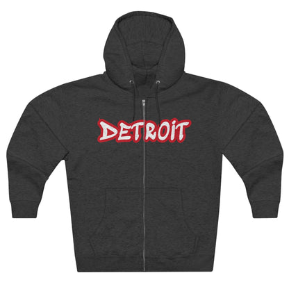 'Detroit' Hoodie (Aliform Red Tag Font) | Unisex Full Zip