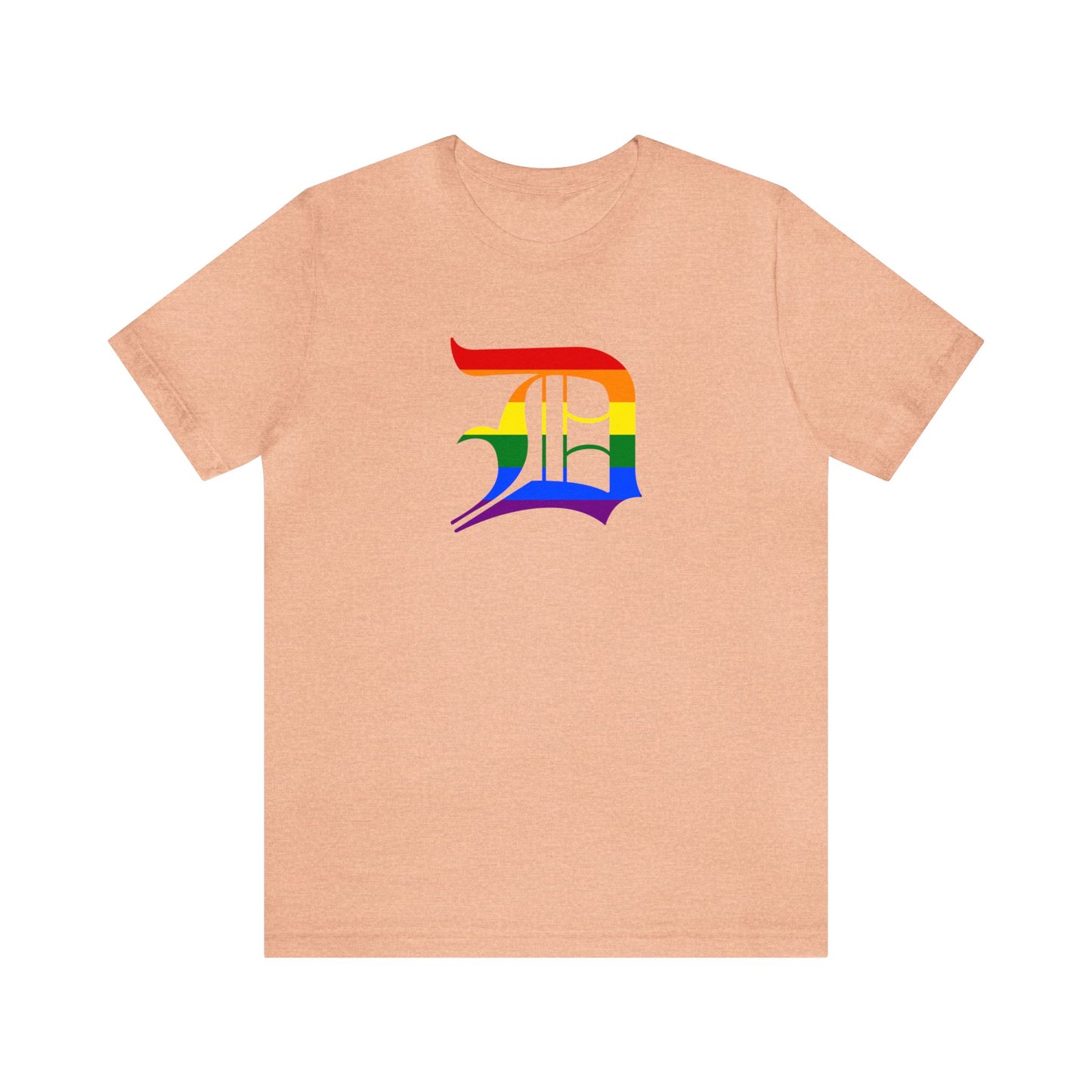 Detroit 'Old English D' T-Shirt (Rainbow Pride Edition) | Unisex Standard