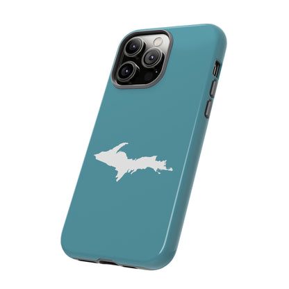 Michigan Upper Peninsula Tough Phone Case (Lake Huron Blue w/ UP Outline) | Apple iPhone