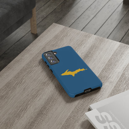 Michigan Upper Peninsula Tough Phone Case (Blueberry w/ Gold UP Outline) | Samsung & Pixel Android