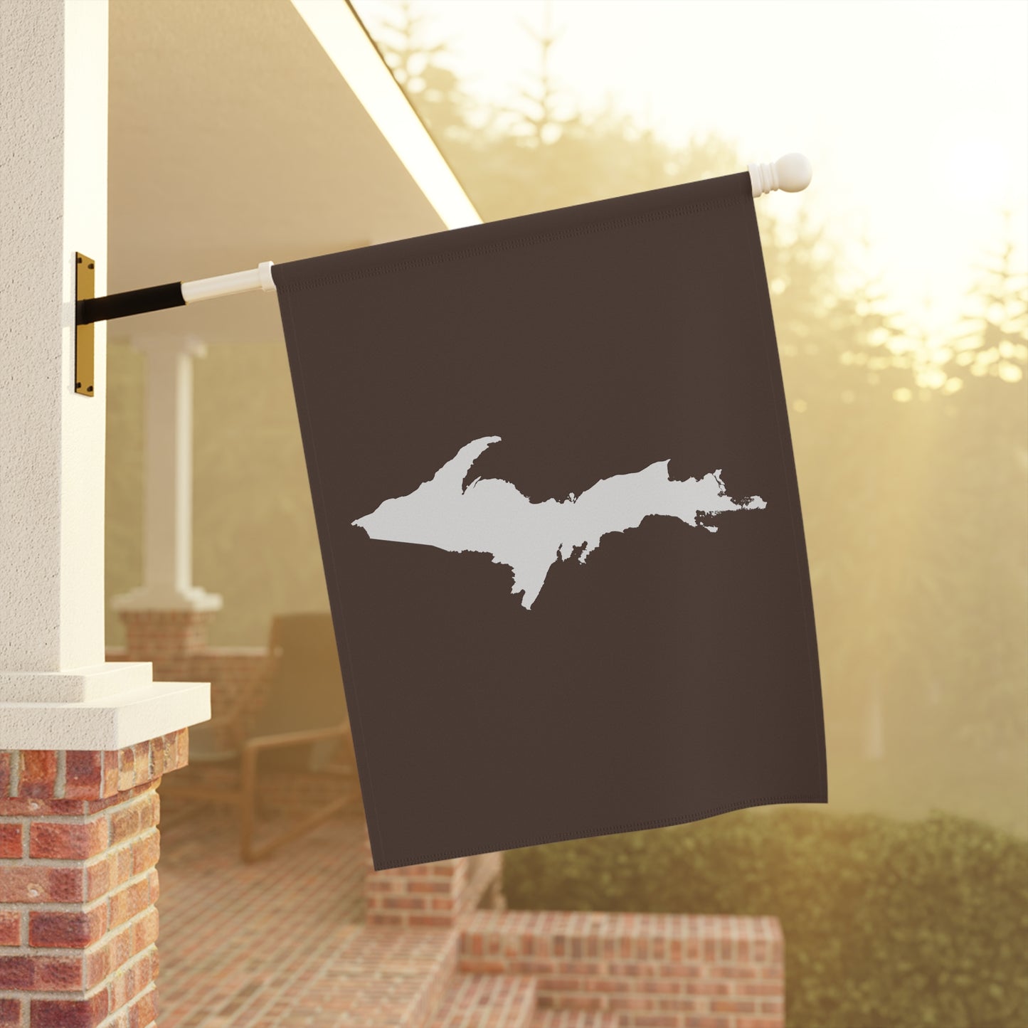 Michigan Upper Peninsula Home & Garden Flag (w/ UP Outline) | Hickory Color