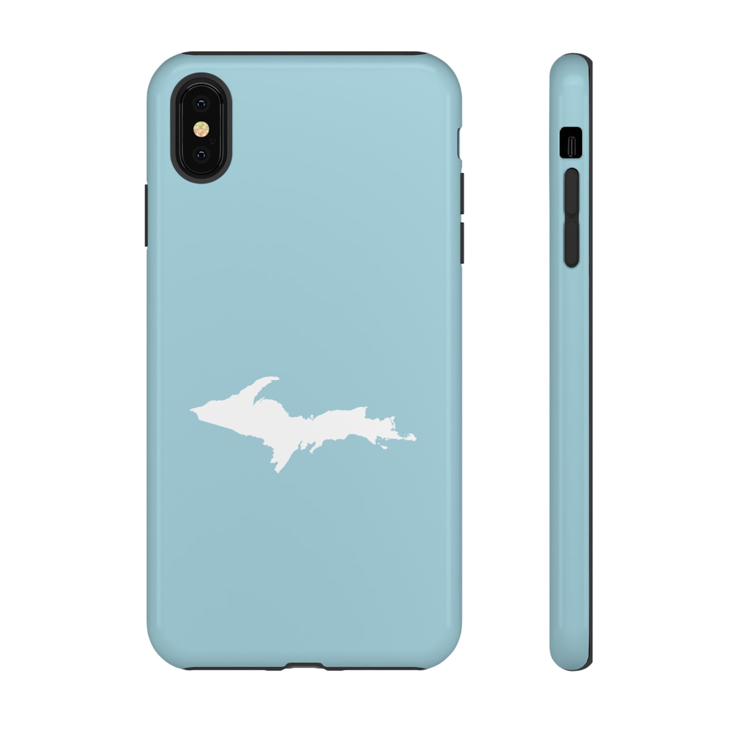 Michigan Upper Peninsula Tough Phone Case ('58 Caddie Blue w/ UP Outline) | Apple iPhone