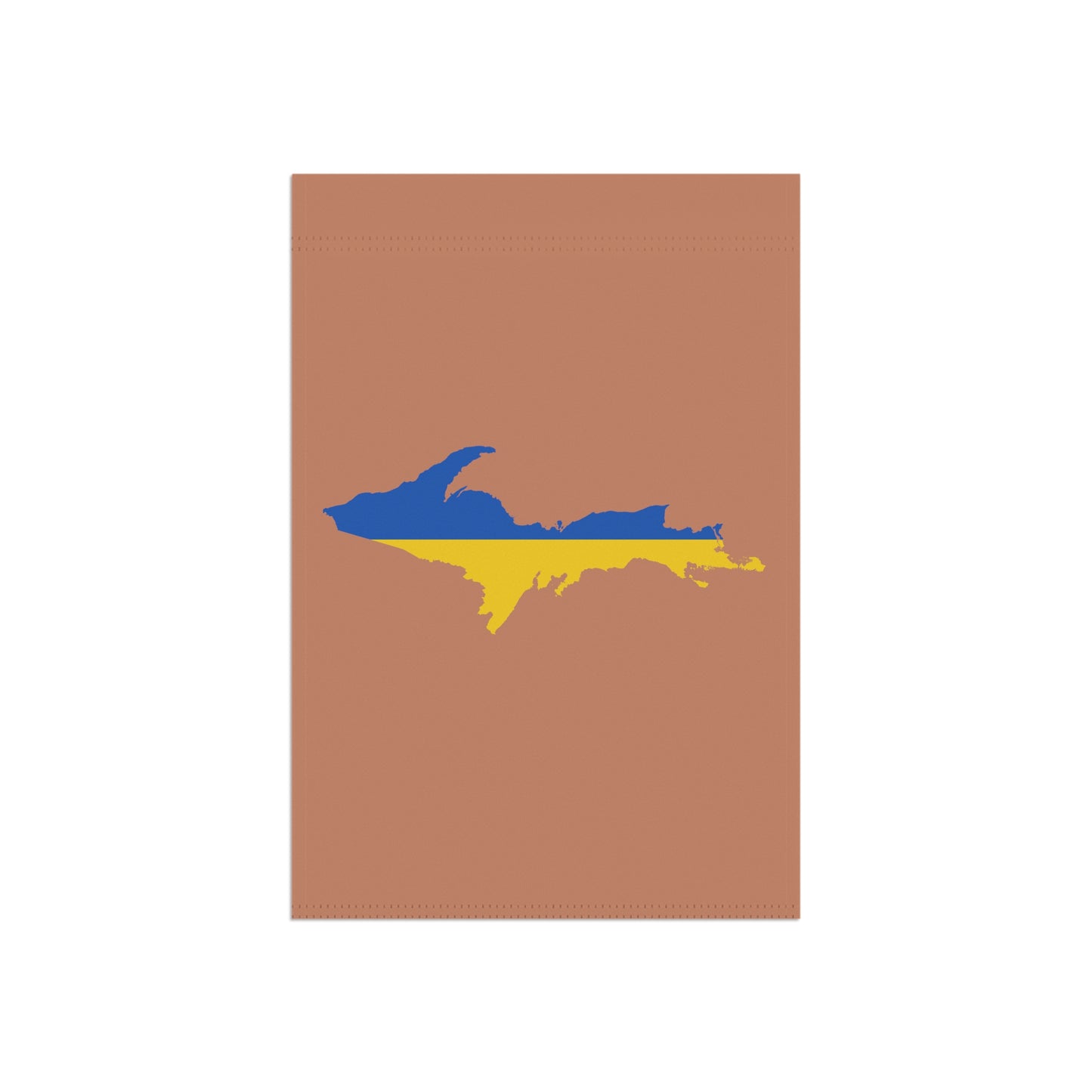 Michigan Upper Peninsula Home & Garden Flag (w/ UP Ukraine Flag) | Copper Color