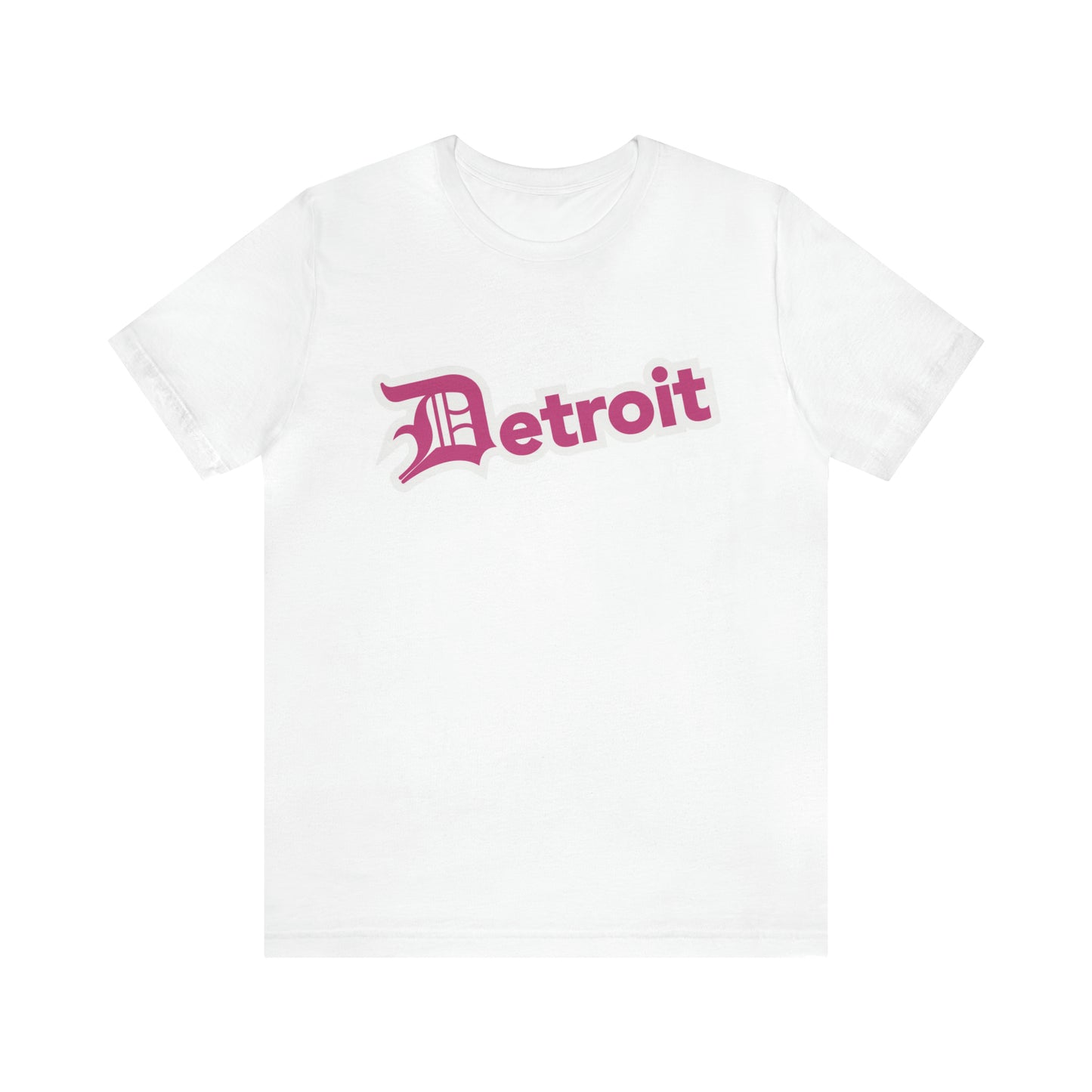 'Detroit' T-Shirt (Apple Blossom Pink w/ Old English 'D') | Unisex Standard