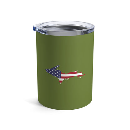 Michigan Upper Peninsula Tumbler (w/ UP USA Flag) | Olive Green - 10oz