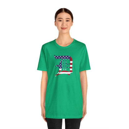 Detroit 'Old English D' T-Shirt (Patriotic Edition) | Unisex Standard