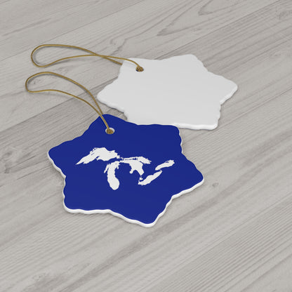 Great Lakes Christmas Ornament (Bourbon Blue) | Ceramic - 4 Shapes