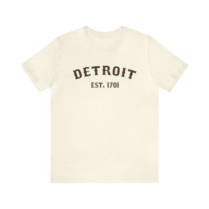 'Detroit EST. 1701' T-Shirt (Hickory Ballpark Font) | Unisex Standard