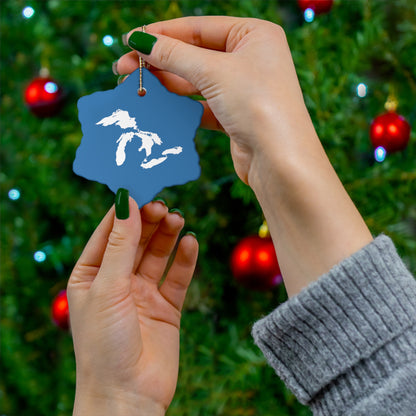 Great Lakes Christmas Ornament (Superior Blue) | Ceramic - 4 Shapes