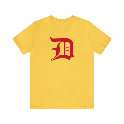 Detroit 'Old English D' T-Shirt (Aliform Red) | Unisex Standard