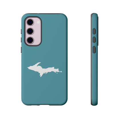 Michigan Upper Peninsula Tough Phone Case (Huron Blue w/ UP Outline) | Samsung & Pixel Android