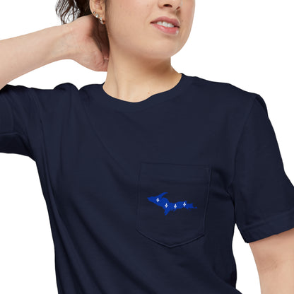 Michigan Upper Peninsula Pocket T-Shirt (w/ UP Quebec Flag) | Unisex Standard