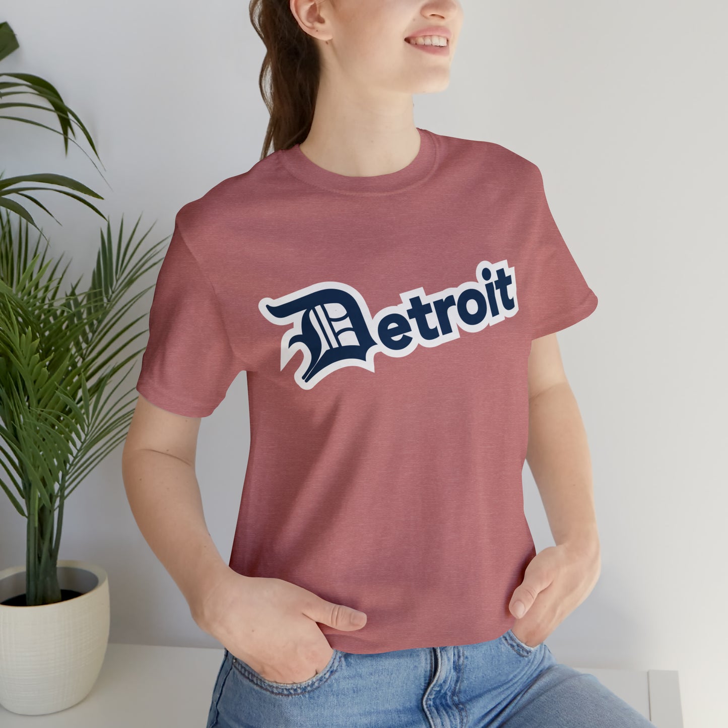 'Detroit' T-Shirt (Navy w/ Old English 'D') | Unisex Standard