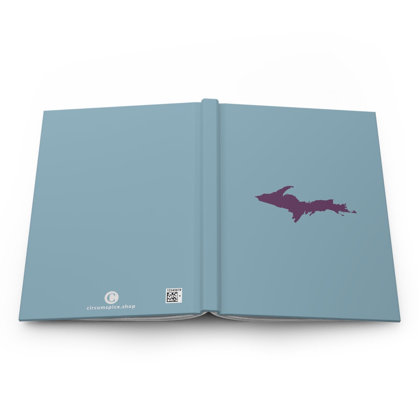 Michigan Upper Peninsula Hardcover Journal (Opal Blue w/ Plum Outline) | Ruled - 150pgs