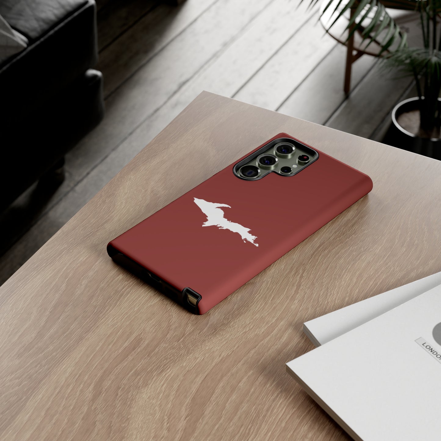 Michigan Upper Peninsula Tough Phone Case (Ore Dock Red w/ UP Outline) | Samsung & Pixel Android