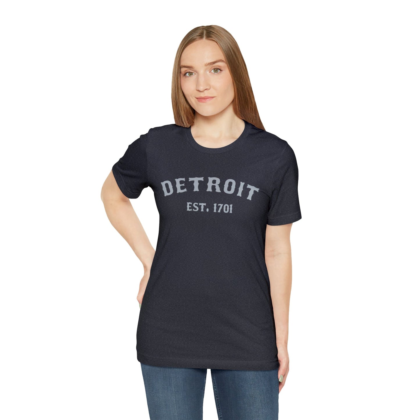 Detroit EST. 1701' T-Shirt (Silver Ballpark Font) | Unisex Standard