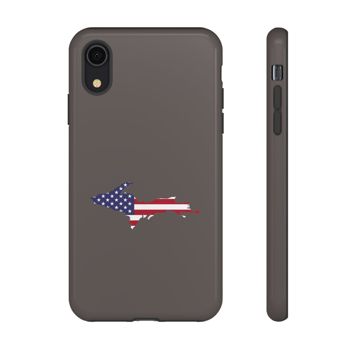 Michigan Upper Peninsula Tough Phone Case (Warren Tank Grey w/ UP USA Outline) | Apple iPhone