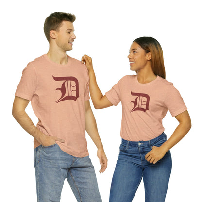 Detroit 'Old English D' T-Shirt (Ore Dock Red) | Unisex Standard