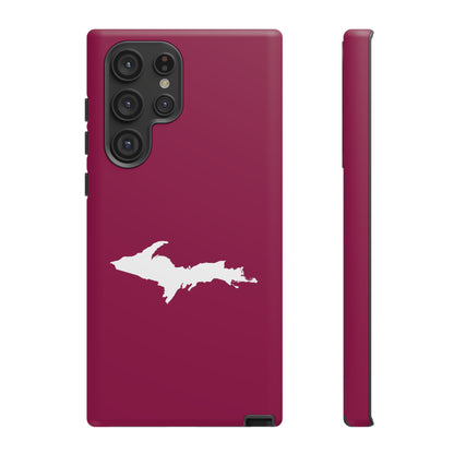 Michigan Upper Peninsula Tough Phone Case (Ruby Red w/ UP Outline) | Samsung & Pixel Android