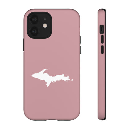 Michigan Upper Peninsula Tough Phone Case (Cherry Blossom Pink w/ UP Outline) | Apple iPhone