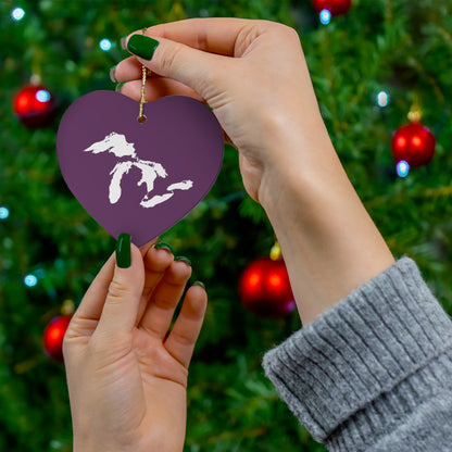 Great Lakes Christmas Ornament (Plum) | Ceramic - 4 Shapes