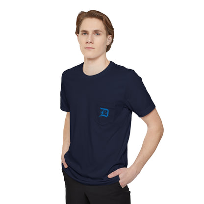 Detroit 'Old English D' Pocket T-Shirt (Azure) | Unisex Standard