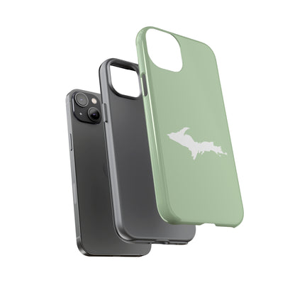 Michigan Upper Peninsula Tough Phone Case (Green Tea Color w/ UP Outline) | Apple iPhone