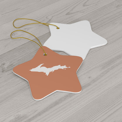 Michigan Upper Peninsula Christmas Ornament (Copper Color) | Ceramic - 4 Shapes