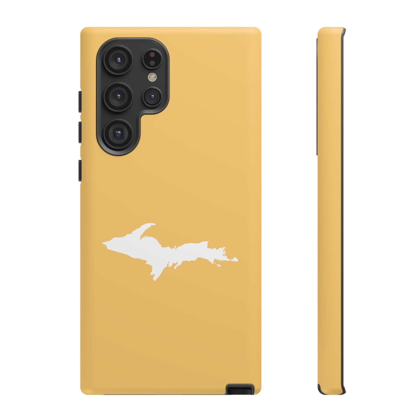 Michigan Upper Peninsula Tough Phone Case (Citrine Color w/ UP Outline) | Samsung & Pixel Android