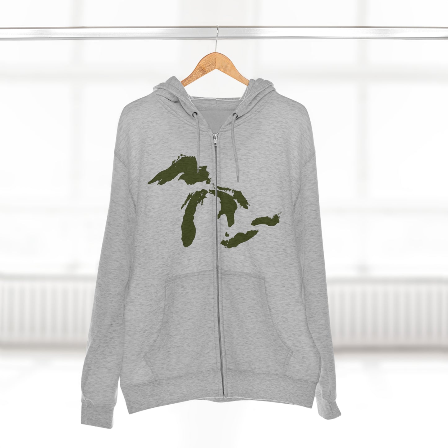 Great Lakes Hoodie (Army Green) | Unisex Full Zip