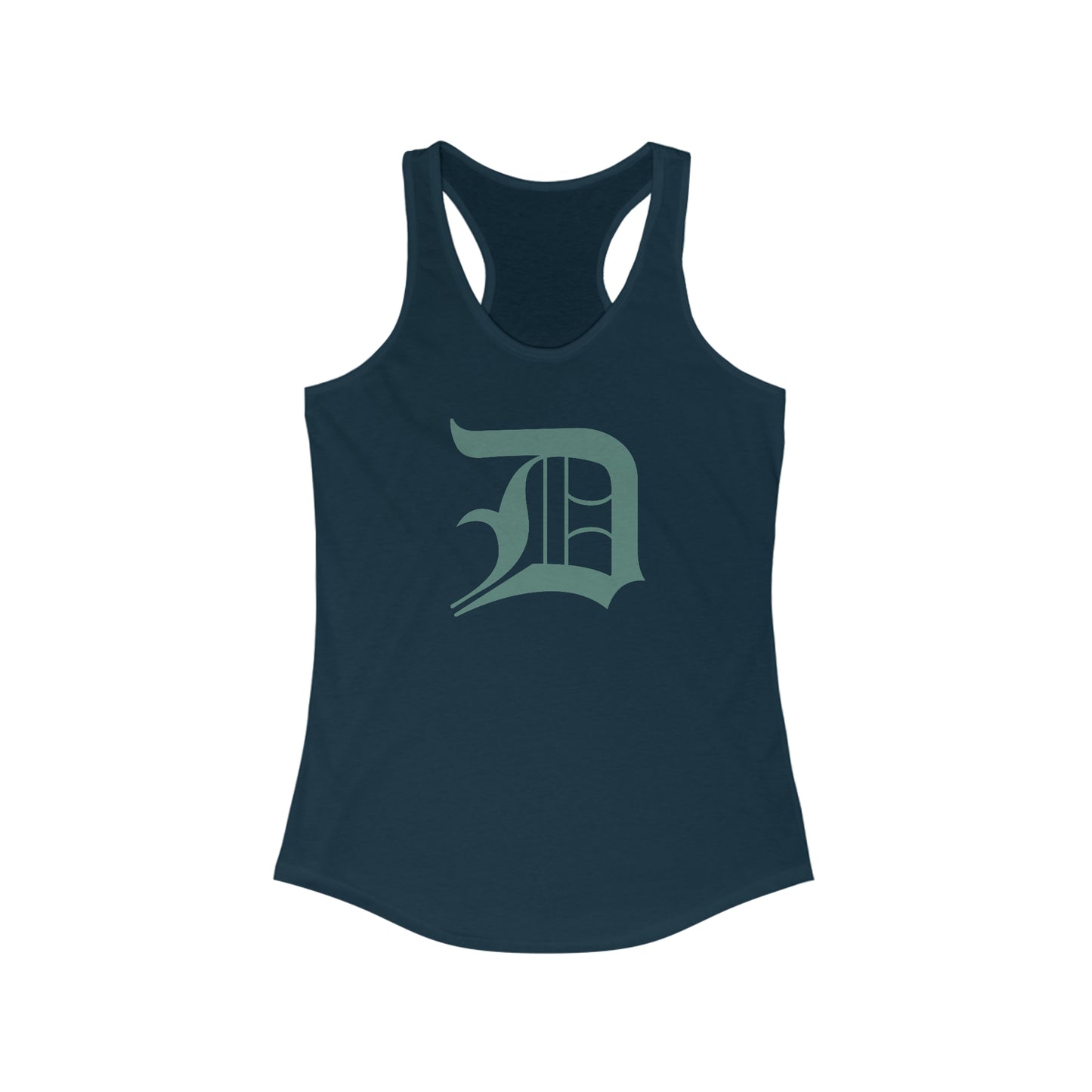 Detroit 'Old English D' Tank Top (Copper Green) | Women's Racerback