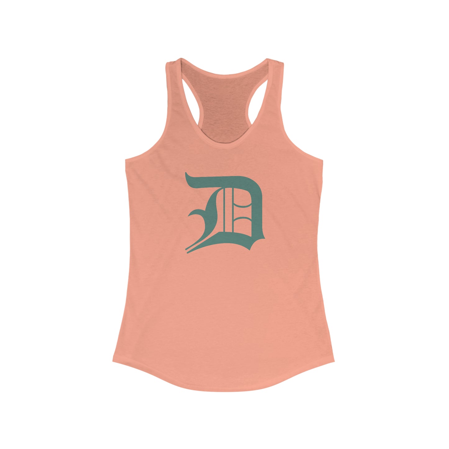 Detroit 'Old English D' Tank Top (Copper Green) | Women's Racerback