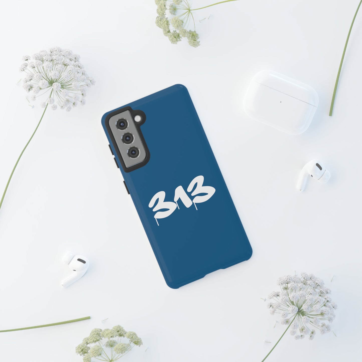 Detroit '313' Tough Phone Case (Blueberry Tag Font) | Samsung & Pixel Android