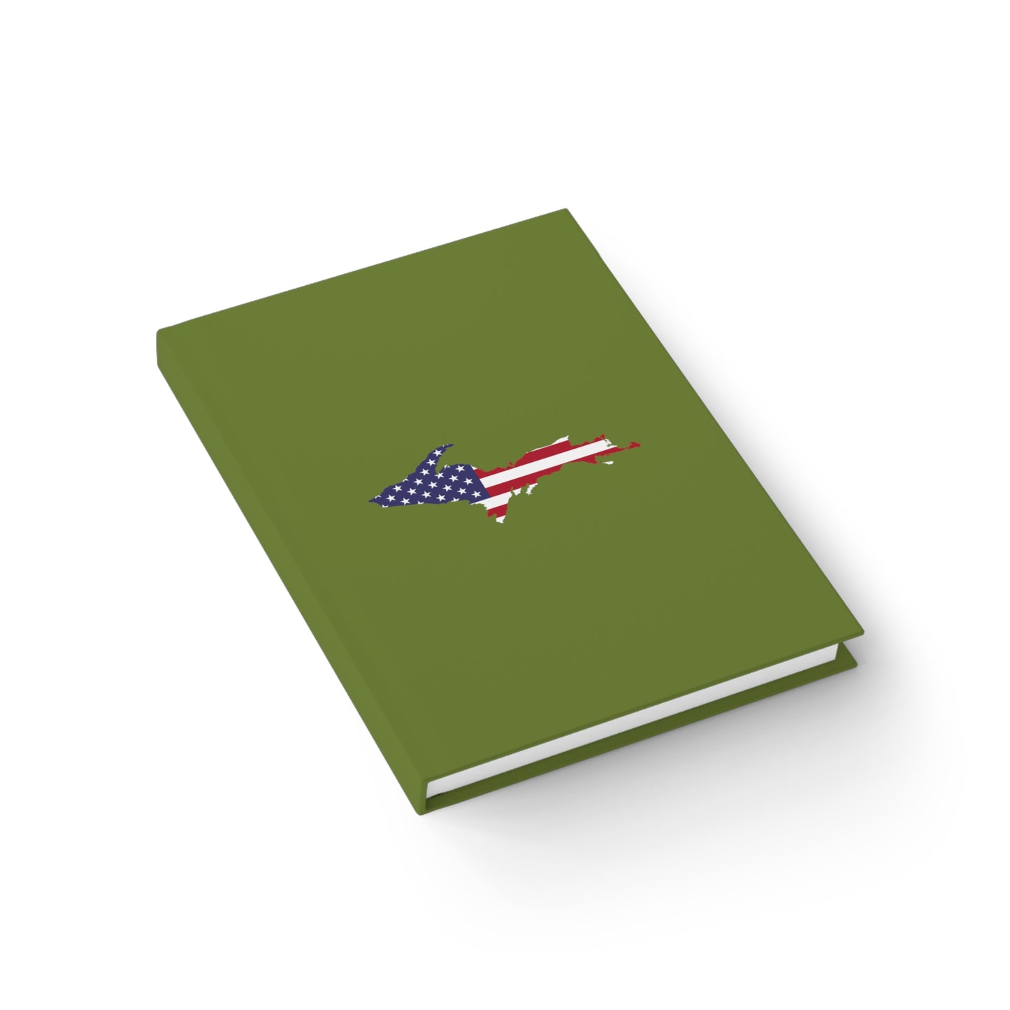 Michigan Upper Peninsula Blank Sketchbook (w/ UP USA Flag) | Olive Green