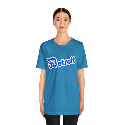 'Detroit' T-Shirt (MotorTown Blue w/ Old English 'D') | Unisex Standard