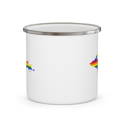 Michigan Upper Peninsula Camping Mug (w/ UP Rainbow Pride Flag) | 12oz