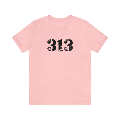 Detroit '313' T-Shirt (Distressed Stencil Font) | Unisex Standard Fit